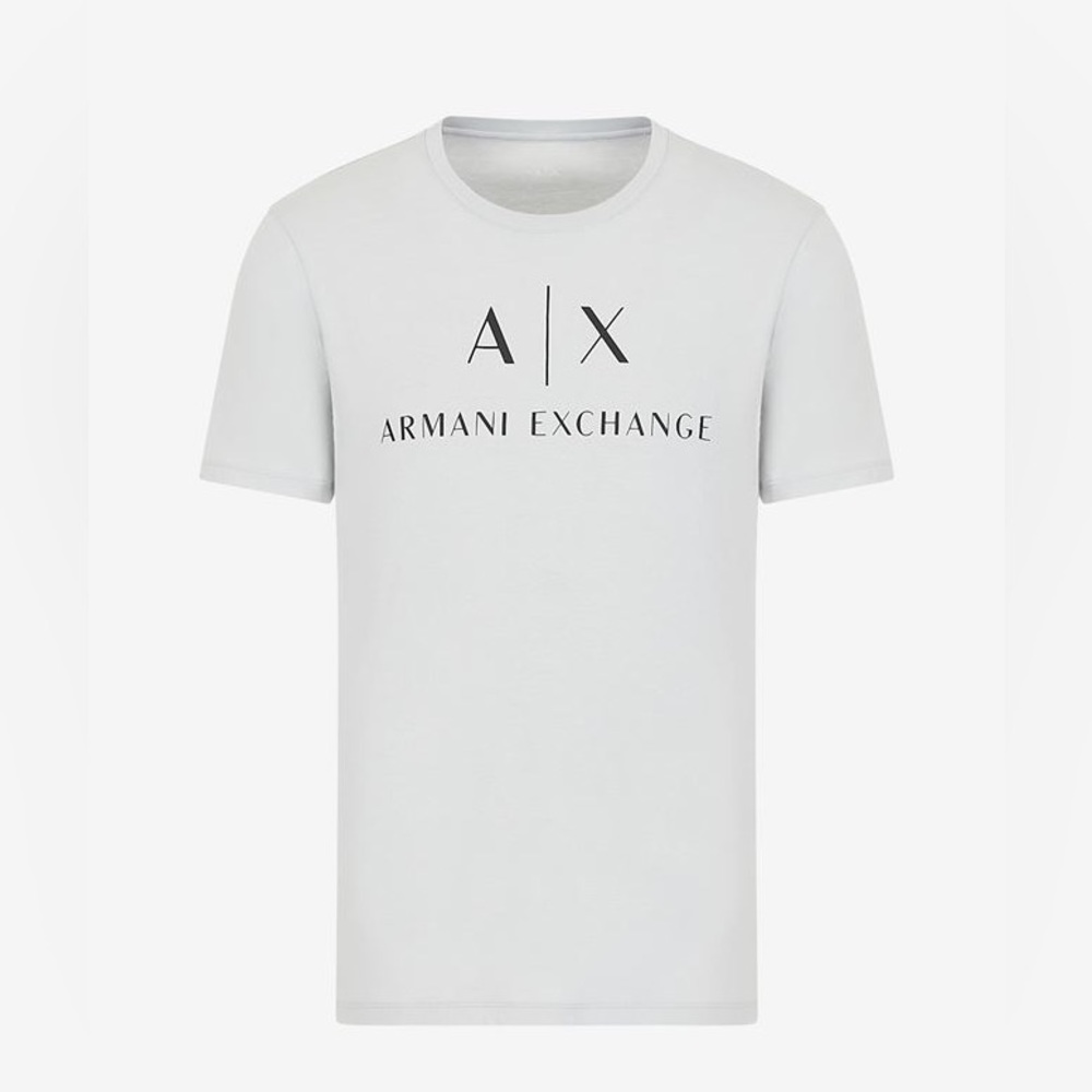***NEW***   Armani Exchange Logo T-shirtPearl Grey Cotton | ModeSens